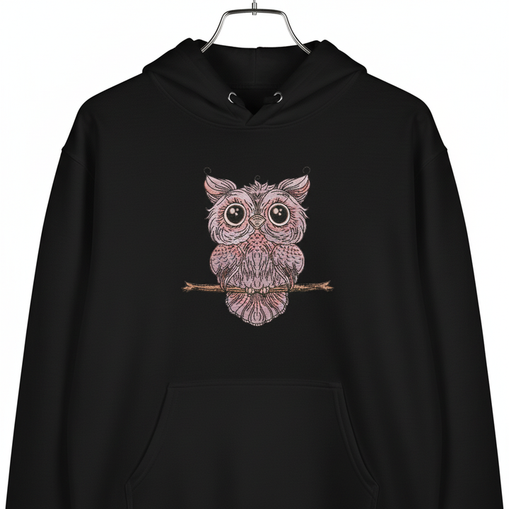 Wise Owl Perch Machine Embroidered Sweatshirt – Hand Finished in Dubai | EmbroMania