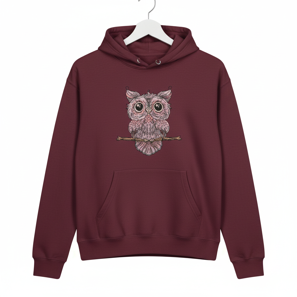 Wise Owl Perch Machine Embroidered Sweatshirt – Hand Finished in Dubai | EmbroMania