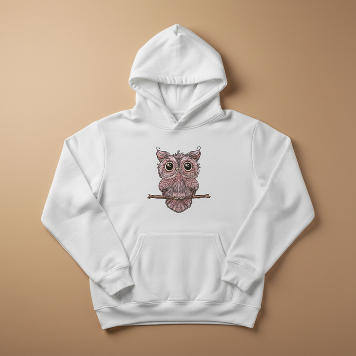 Wise Owl Perch Machine Embroidered Sweatshirt – Hand Finished in Dubai | EmbroMania