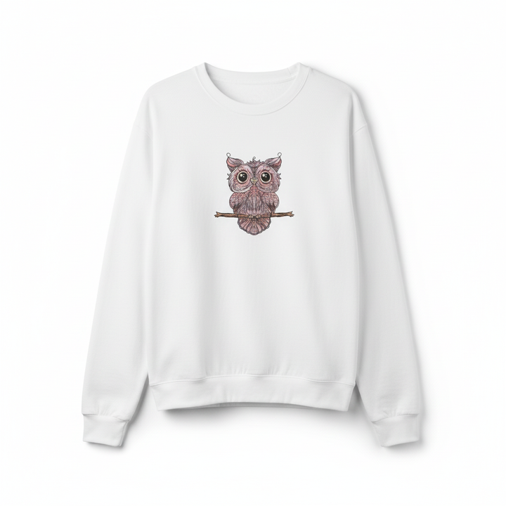 Wise Owl Perch Machine Embroidered Sweatshirt – Hand Finished in Dubai | EmbroMania
