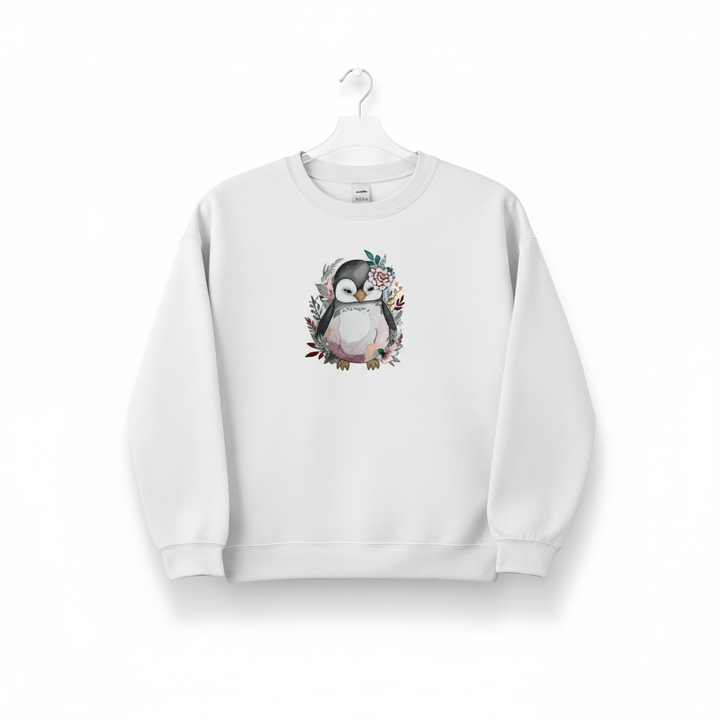 Floral Penguin Machine Embroidered Sweatshirt – Hand Finished in Dubai | EmbroMania