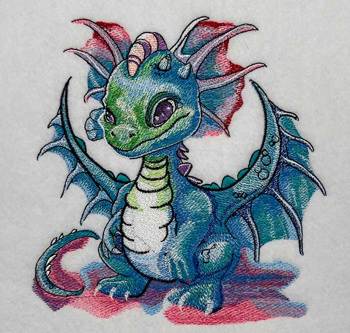 Playful Baby Dragon Machine Embroidered Jute Tote – Hand Finished in Dubai | EmbroMania