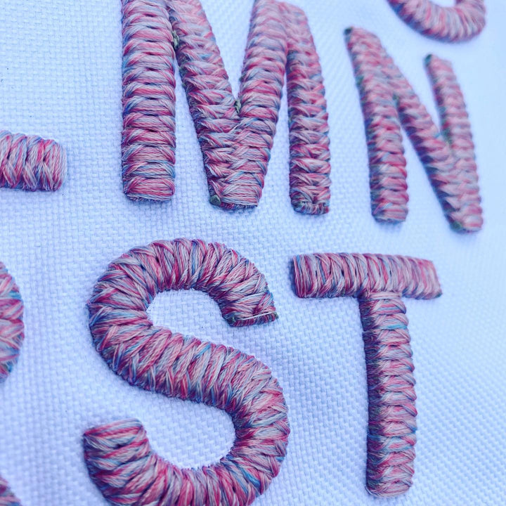 Chunky Rope 3D Puff Cap Font – Braided Rope Texture Close-Up | Machine Precision Embroidered in Dubai | EmbroMania
