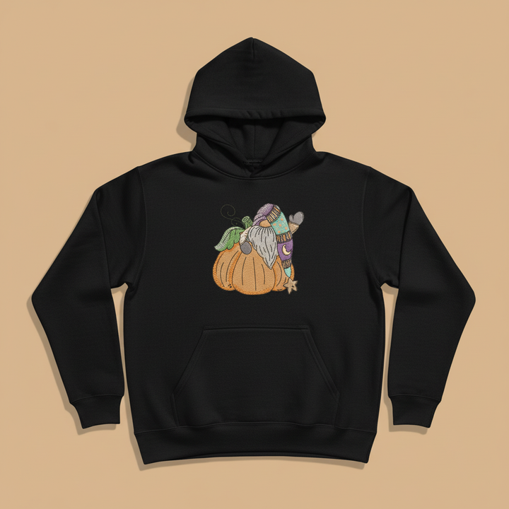 Pumpkin Gnome Wave Machine Embroidered Sweatshirt – Hand Finished in Dubai | EmbroMania