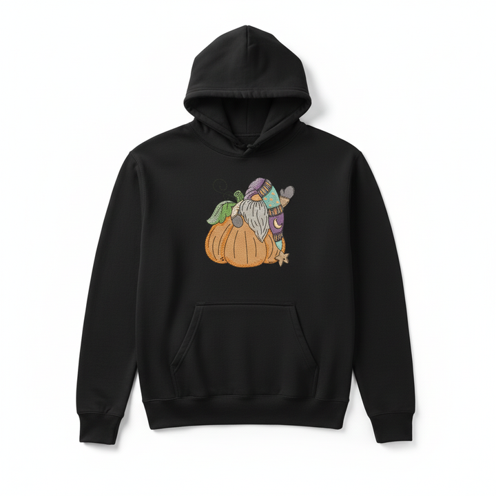 Pumpkin Gnome Wave Machine Embroidered Sweatshirt – Hand Finished in Dubai | EmbroMania