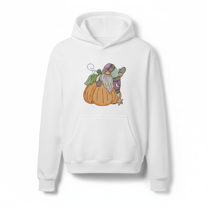 Pumpkin Gnome Wave Machine Embroidered Sweatshirt – Hand Finished in Dubai | EmbroMania