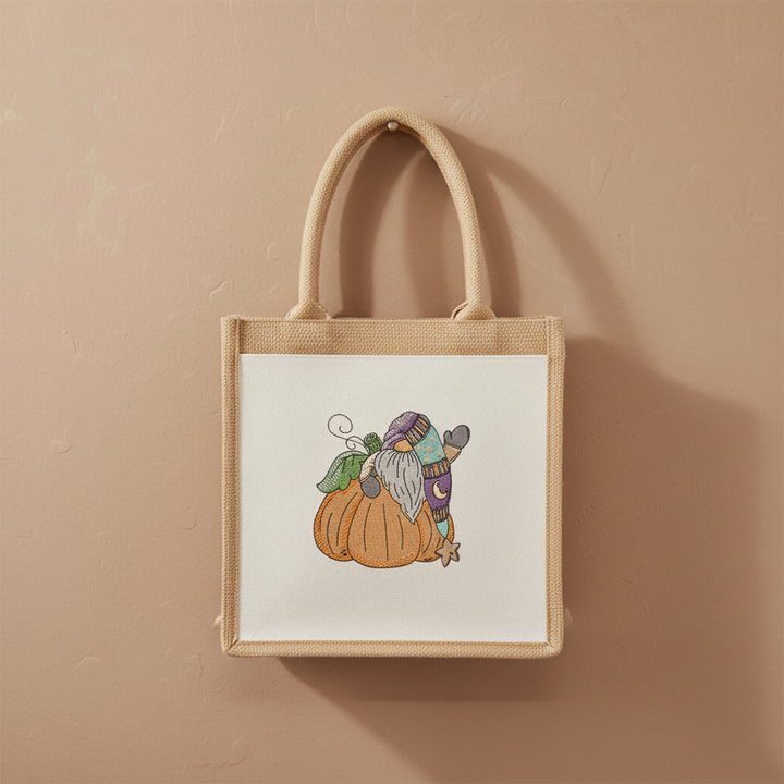 Pumpkin Gnome Wave Machine Embroidered Sweatshirt – Hand Finished in Dubai | EmbroMania