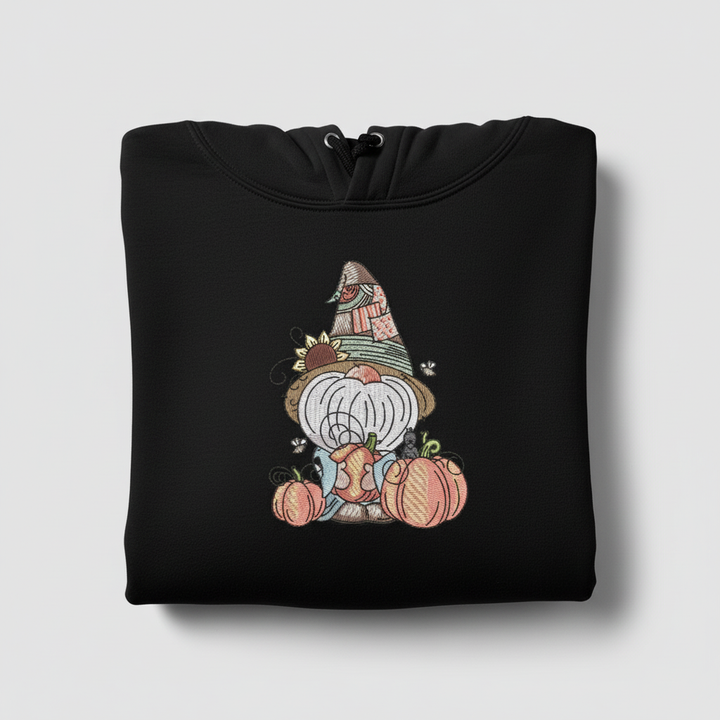 Pumpkin Patch Gnome Machine Embroidered Sweatshirt – Hand Finished in Dubai | EmbroMania