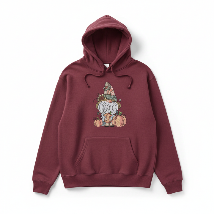 Pumpkin Patch Gnome Machine Embroidered Sweatshirt – Hand Finished in Dubai | EmbroMania