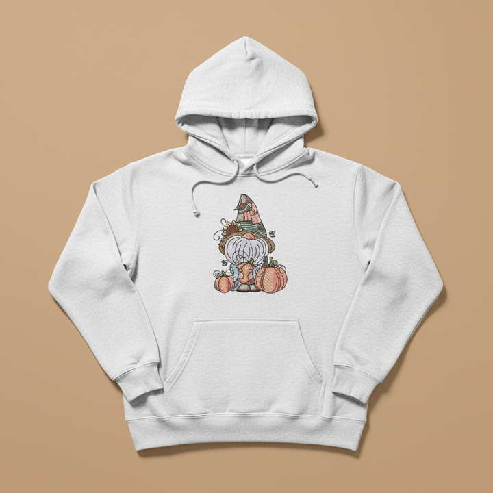 Pumpkin Patch Gnome Machine Embroidered Sweatshirt – Hand Finished in Dubai | EmbroMania