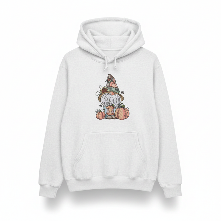 Pumpkin Patch Gnome Machine Embroidered Sweatshirt – Hand Finished in Dubai | EmbroMania