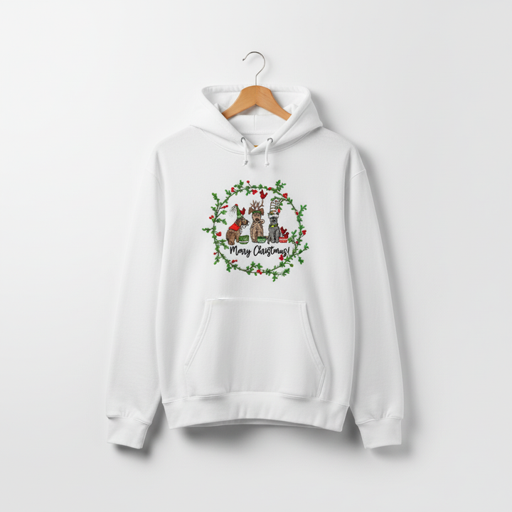 Puppy Parade Merry Christmas Machine Embroidered Sweatshirt – Hand Finished in Dubai | EmbroMania