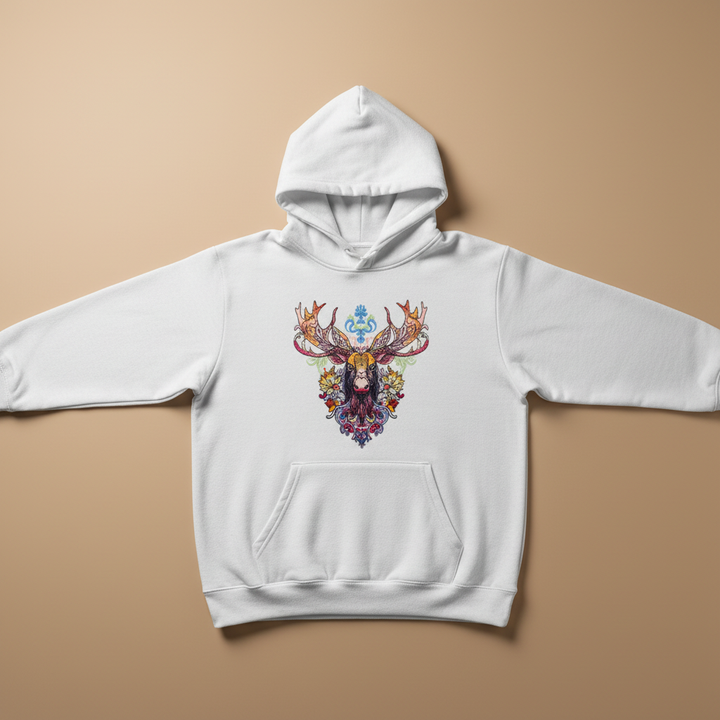 Radiant Moose Machine Embroidered Hoodie – Hand Finished in Dubai | EmbroMania