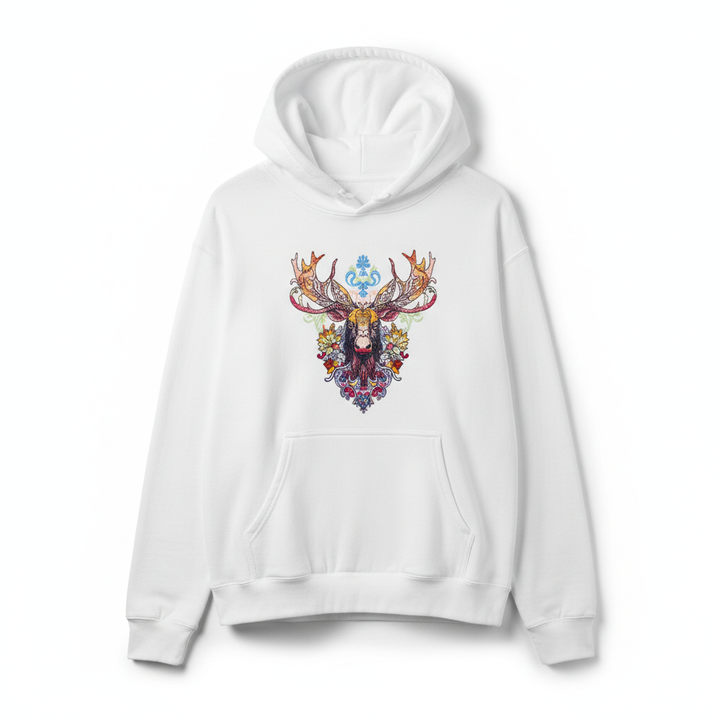 Radiant Moose Machine Embroidered Hoodie – Hand Finished in Dubai | EmbroMania