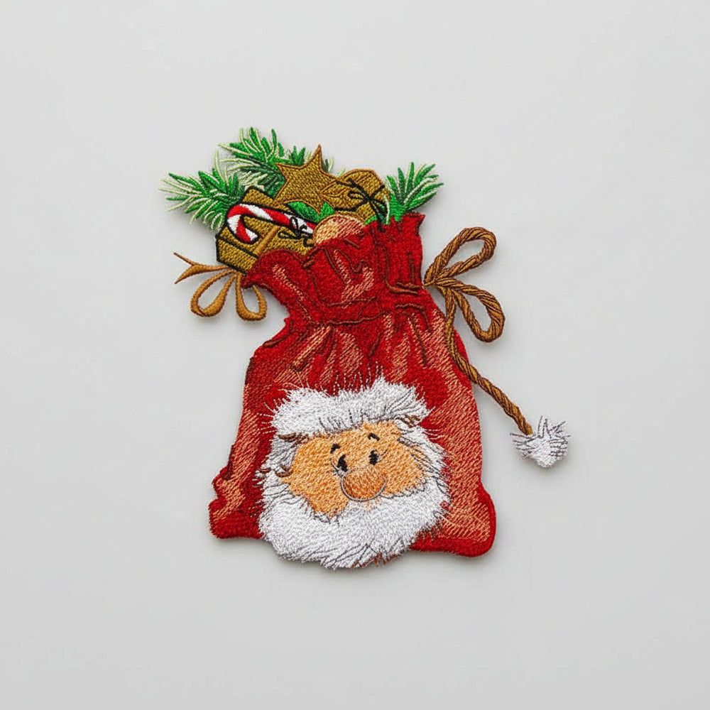 Santa's Joy Sack Machine Embroidered Sweatshirt – Hand Finished in Dubai | EmbroMania