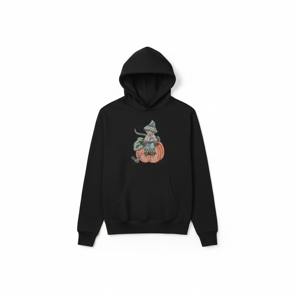 Pumpkin Scarecrow Machine Embroidered Sweatshirt – Hand Finished in Dubai | EmbroMania