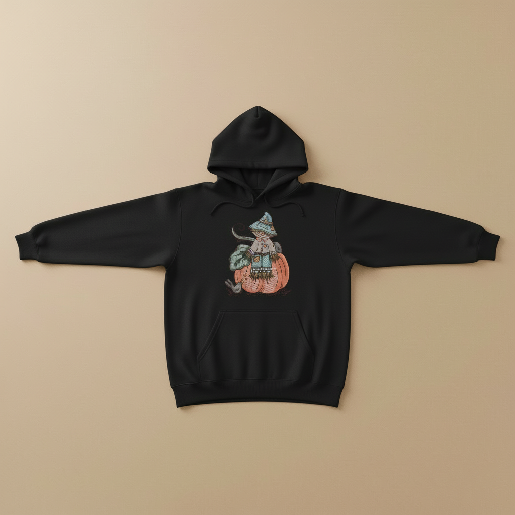 Pumpkin Scarecrow Machine Embroidered Sweatshirt – Hand Finished in Dubai | EmbroMania