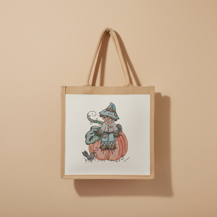 Pumpkin Scarecrow Machine Embroidered Sweatshirt – Hand Finished in Dubai | EmbroMania