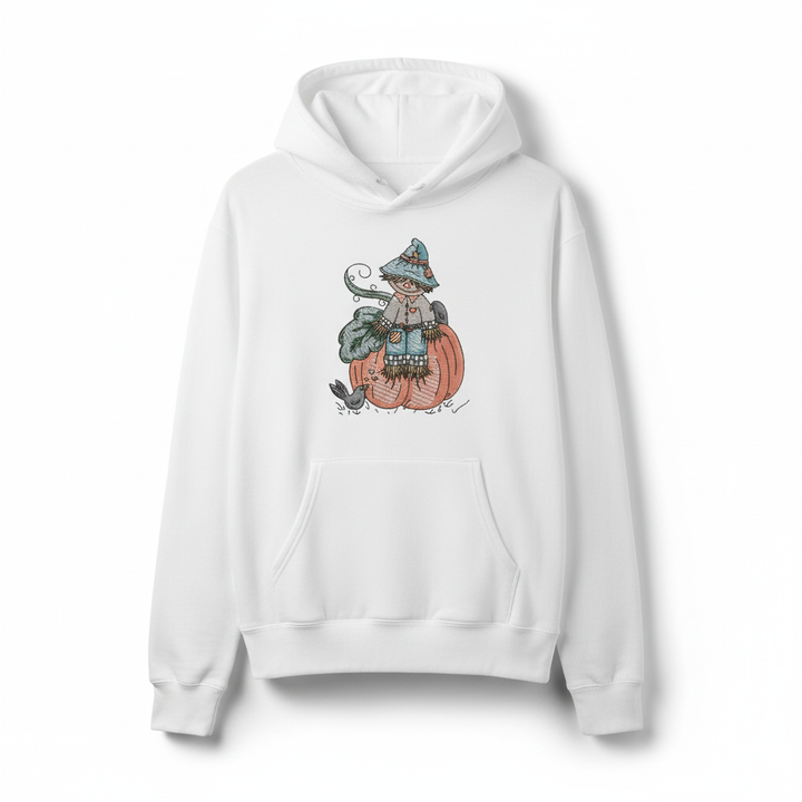 Pumpkin Scarecrow Machine Embroidered Sweatshirt – Hand Finished in Dubai | EmbroMania
