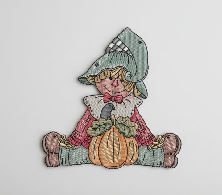Scarecrow Pumpkin Machine Embroidered Sweatshirt – Hand Finished in Dubai | EmbroMania