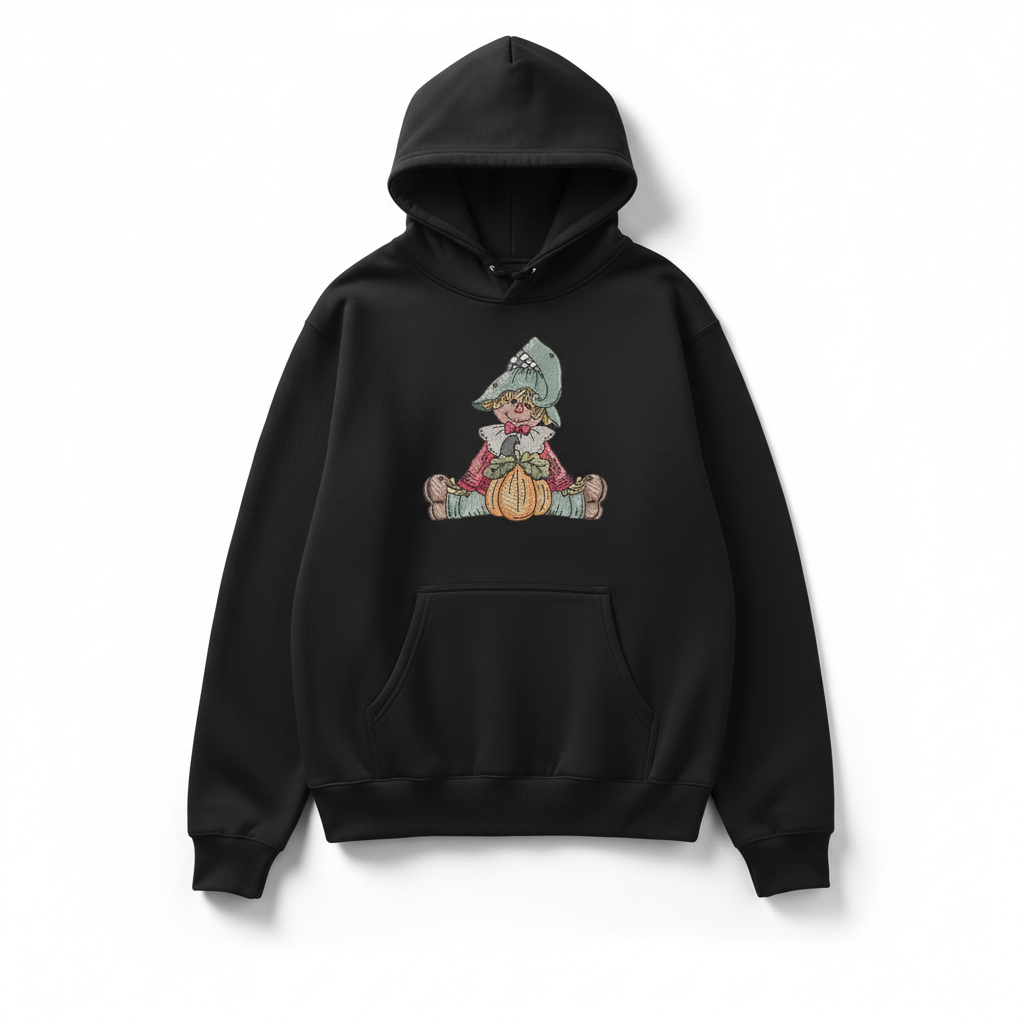 Scarecrow Pumpkin Machine Embroidered Sweatshirt – Hand Finished in Dubai | EmbroMania