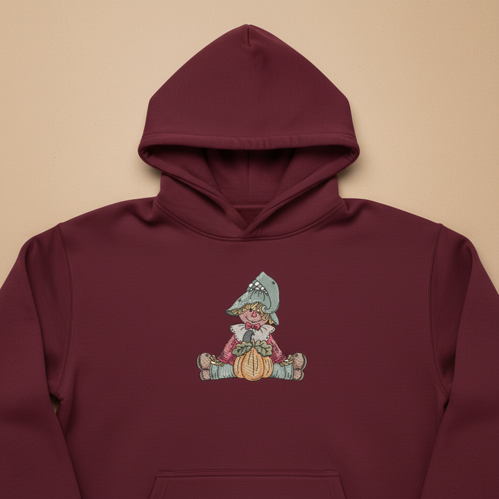 Scarecrow Pumpkin Machine Embroidered Sweatshirt – Hand Finished in Dubai | EmbroMania