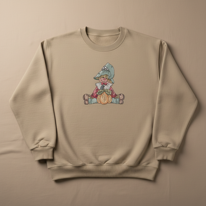 Scarecrow Pumpkin Machine Embroidered Sweatshirt – Hand Finished in Dubai | EmbroMania