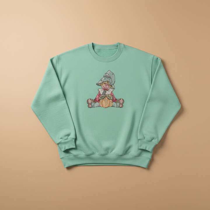 Scarecrow Pumpkin Machine Embroidered Sweatshirt – Hand Finished in Dubai | EmbroMania