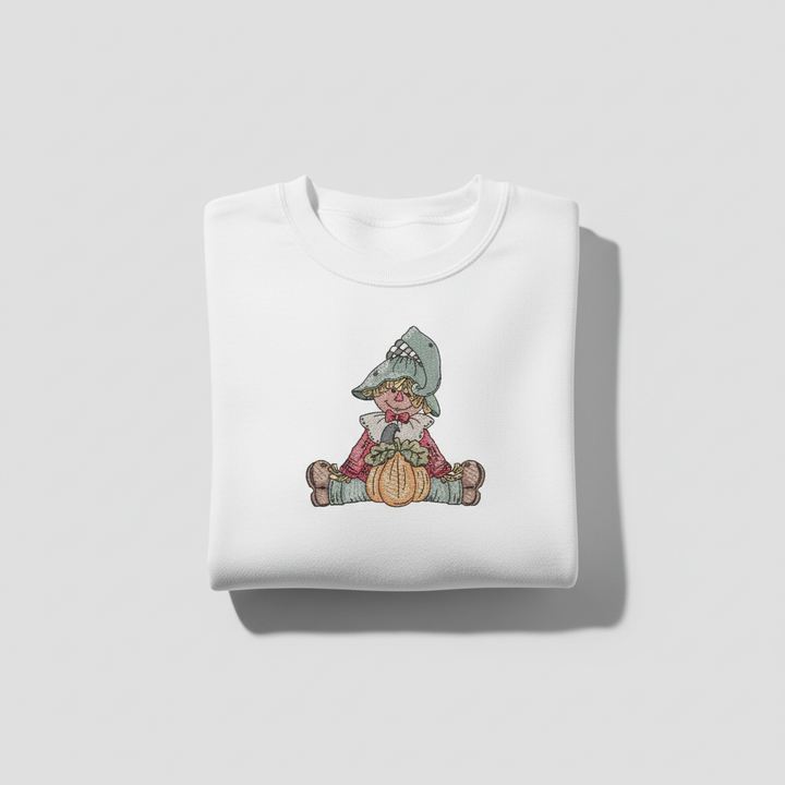 Scarecrow Pumpkin Machine Embroidered Sweatshirt – Hand Finished in Dubai | EmbroMania