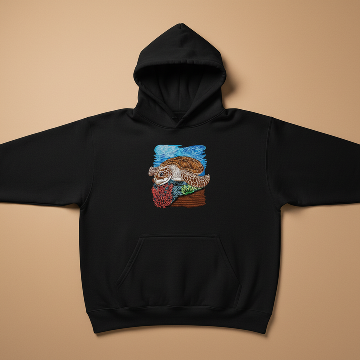 Sea Turtle Reef — Embroidered Hoodie