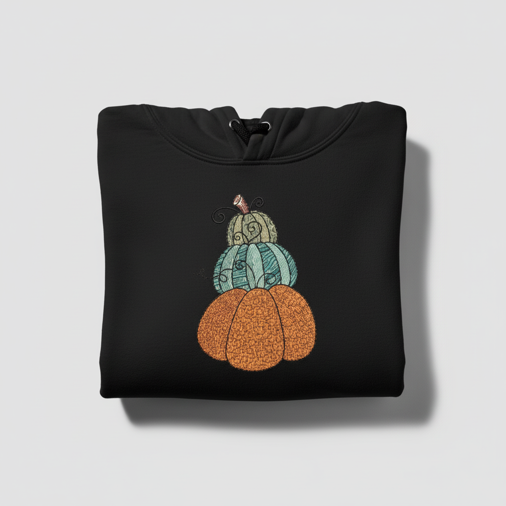 Stacked Pumpkins Machine Embroidered Sweatshirt – Hand Finished in Dubai | EmbroMania