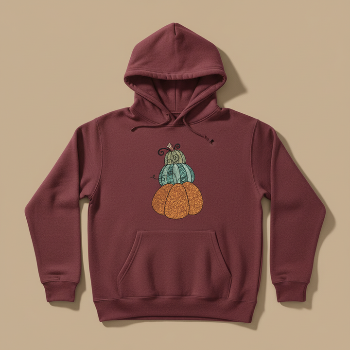 Stacked Pumpkins Machine Embroidered Sweatshirt – Hand Finished in Dubai | EmbroMania