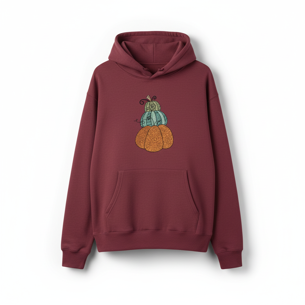 Stacked Pumpkins Machine Embroidered Sweatshirt – Hand Finished in Dubai | EmbroMania