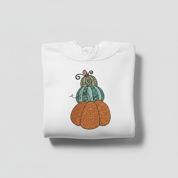 Stacked Pumpkins Machine Embroidered Sweatshirt – Hand Finished in Dubai | EmbroMania