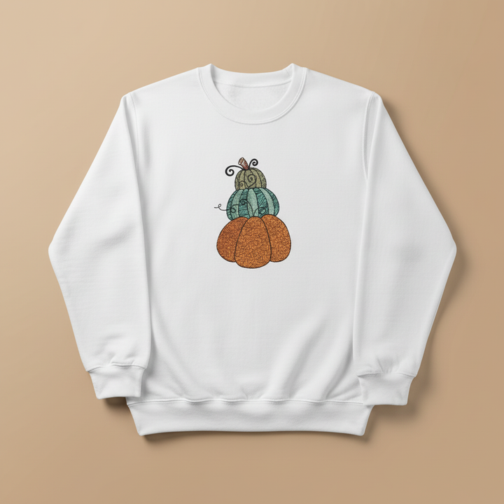 Stacked Pumpkins Machine Embroidered Sweatshirt – Hand Finished in Dubai | EmbroMania