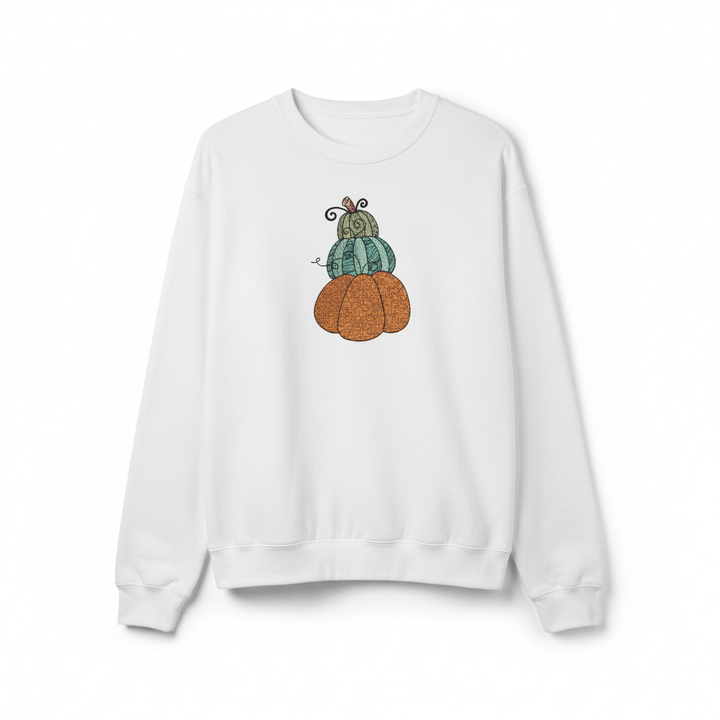 Stacked Pumpkins Machine Embroidered Sweatshirt – Hand Finished in Dubai | EmbroMania