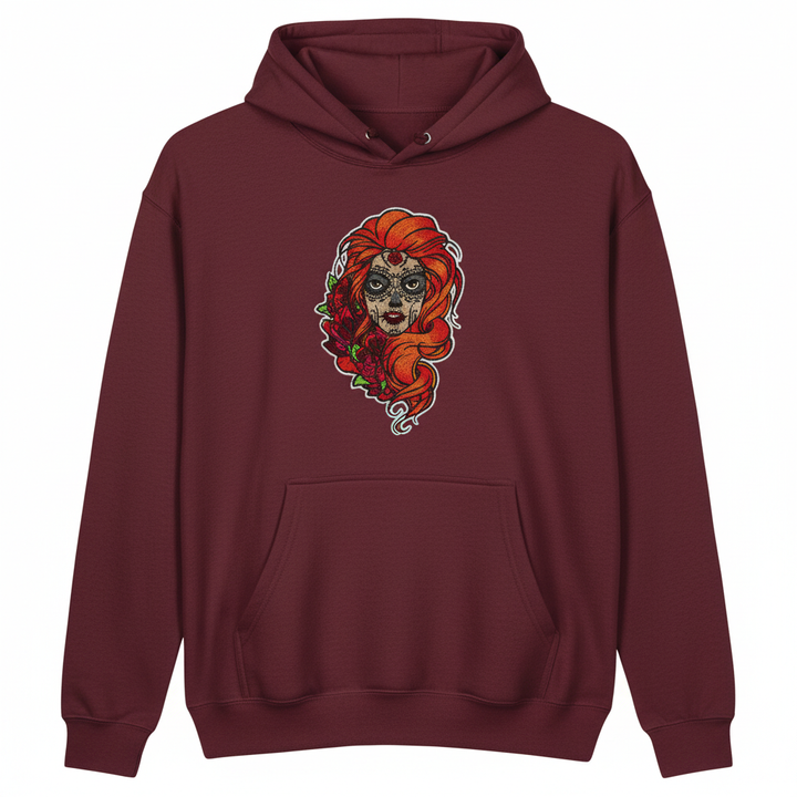 Sugar Girl Machine Embroidered Hoodie – Hand Finished in Dubai | EmbroMania