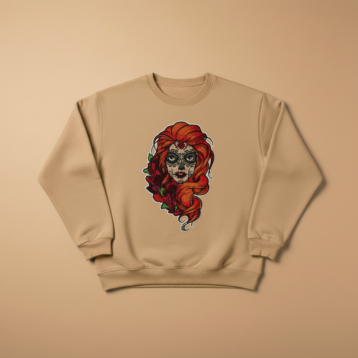 Sugar Girl Machine Embroidered Sweatshirt – Hand Finished in Dubai | EmbroMania