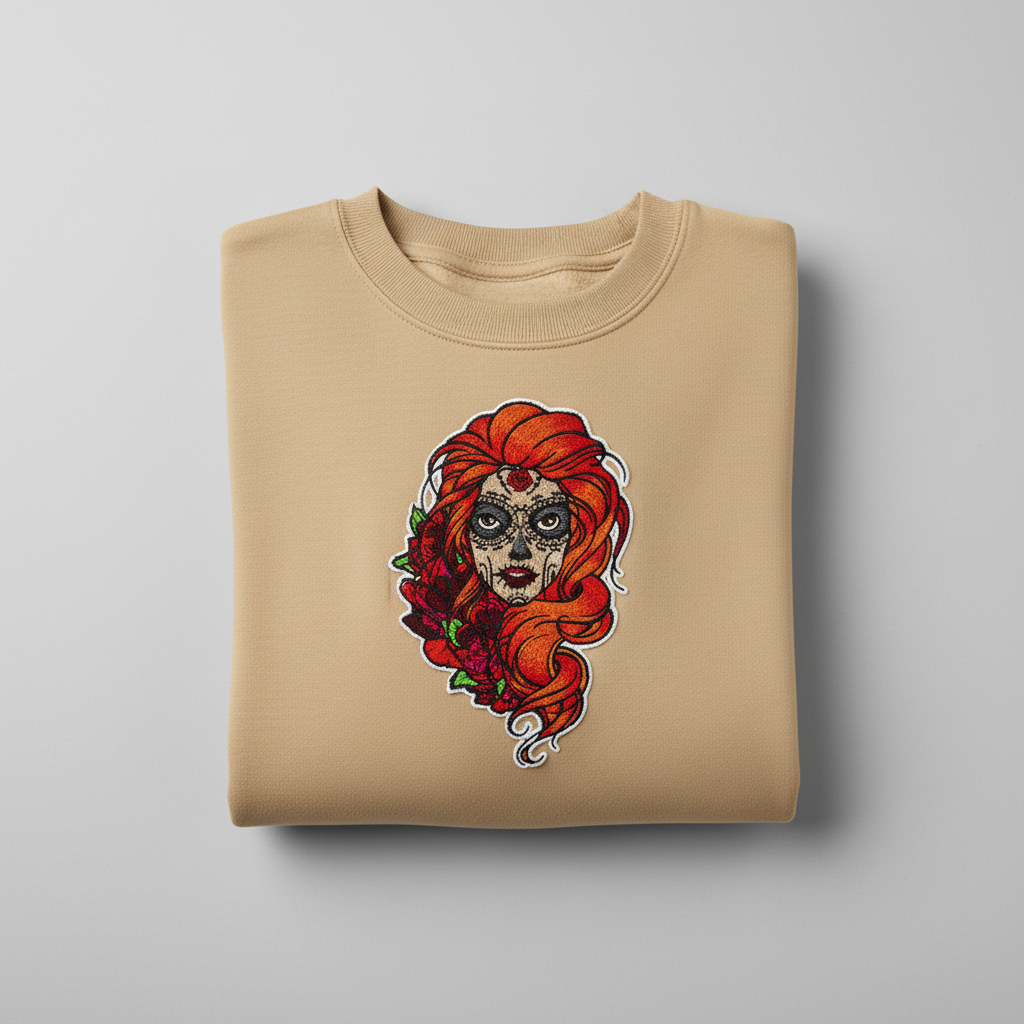 Sugar Girl Machine Embroidered Sweatshirt – Hand Finished in Dubai | EmbroMania
