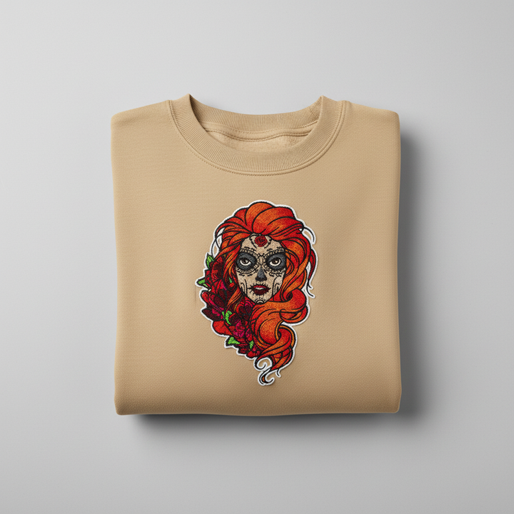 Sugar Girl Machine Embroidered Sweatshirt – Hand Finished in Dubai | EmbroMania