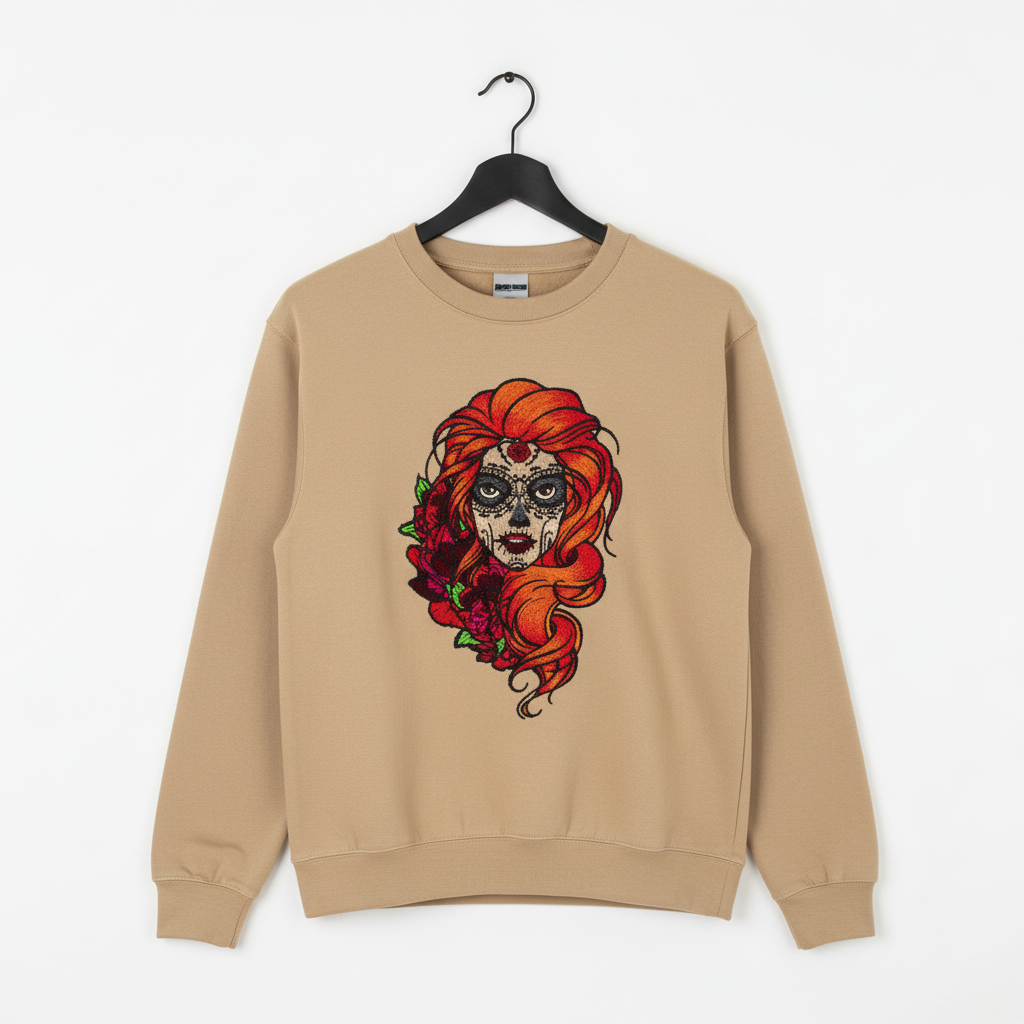 Sugar Girl Machine Embroidered Sweatshirt – Hand Finished in Dubai | EmbroMania
