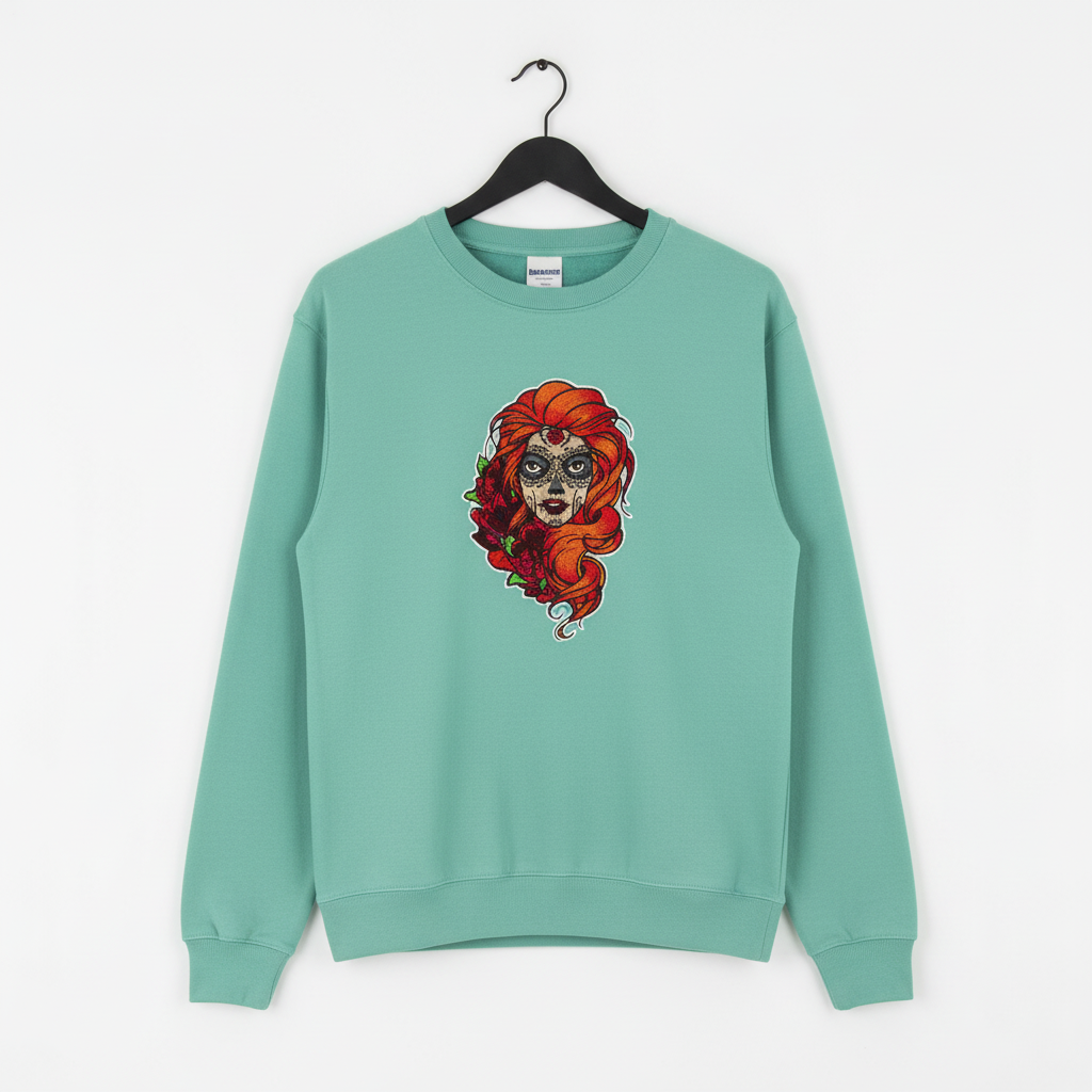 Sugar Girl Machine Embroidered Sweatshirt – Hand Finished in Dubai | EmbroMania