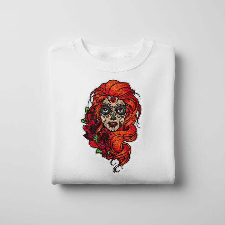 Sugar Girl Machine Embroidered Sweatshirt – Hand Finished in Dubai | EmbroMania
