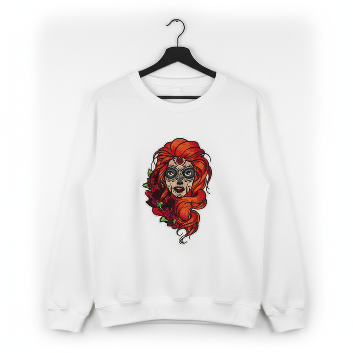 Sugar Girl Machine Embroidered Sweatshirt – Hand Finished in Dubai | EmbroMania