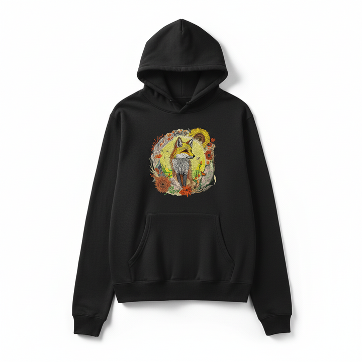 Golden Sun Fox — Embroidered Hoodie