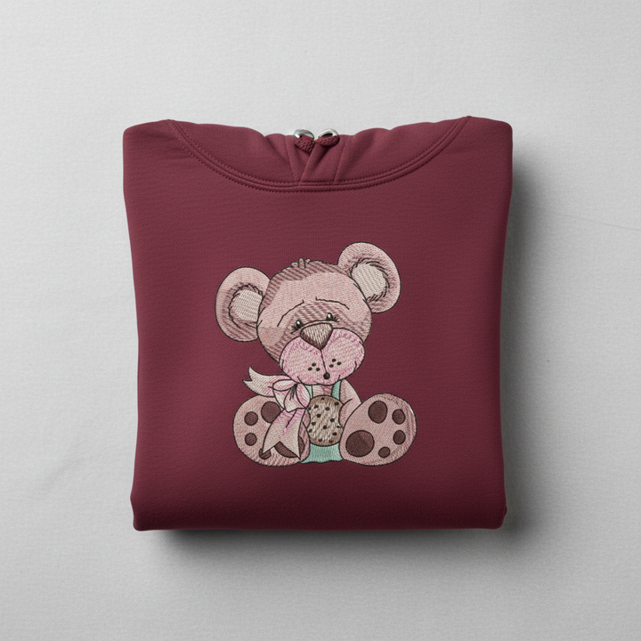 Teddy Bear Cookie Machine Embroidered Sweatshirt – Hand Finished in Dubai | EmbroMania