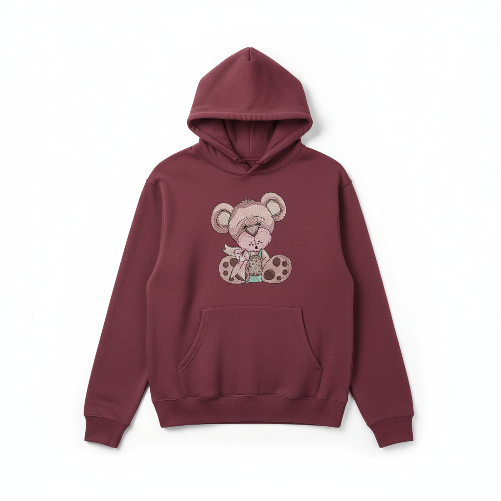 Teddy Bear Cookie Machine Embroidered Sweatshirt – Hand Finished in Dubai | EmbroMania