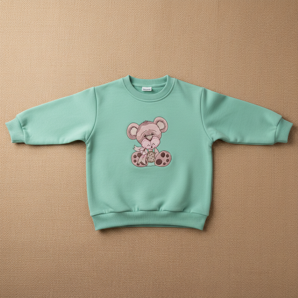 Teddy Bear Cookie Machine Embroidered Sweatshirt – Hand Finished in Dubai | EmbroMania