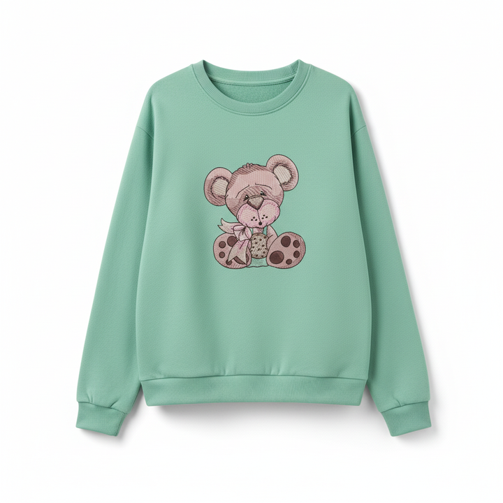 Teddy Bear Cookie Machine Embroidered Sweatshirt – Hand Finished in Dubai | EmbroMania