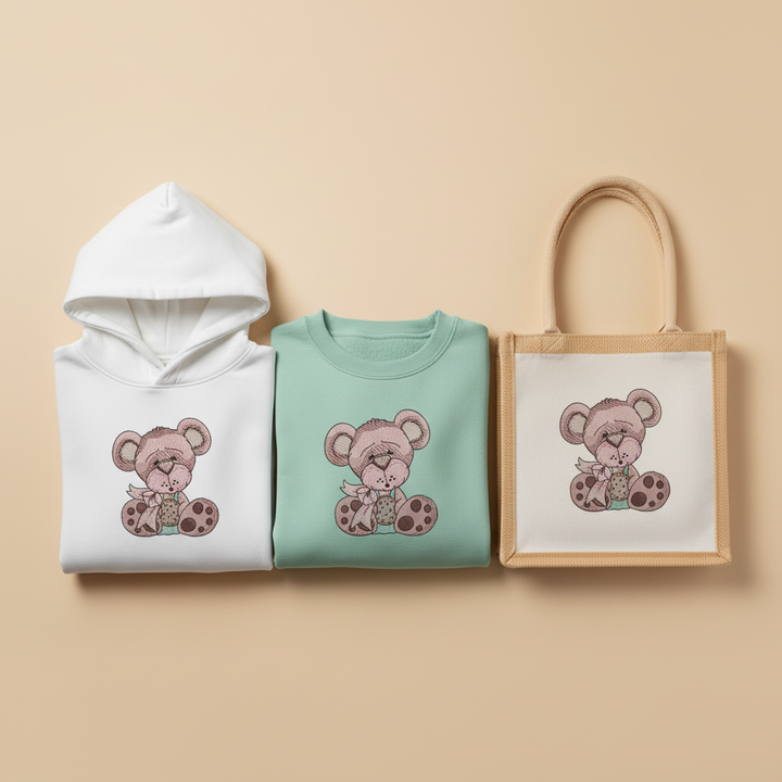 Teddy Bear Cookie Machine Embroidered Sweatshirt – Hand Finished in Dubai | EmbroMania